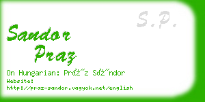 sandor praz business card